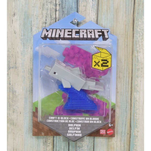 Minecraft Dolphin Craft-A-Block Figure RARE - Picture 1 of 2